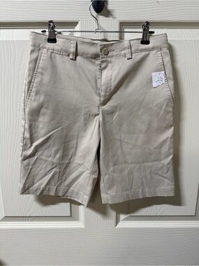 PGA Tour Khaki Flat-Front Performance Shorts